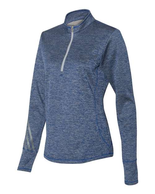 Adidas - Women's Brushed Terry Heathered Quarter-Zip Pullover - A285