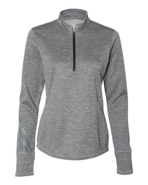 Adidas - Women's Brushed Terry Heathered Quarter-Zip Pullover - A285