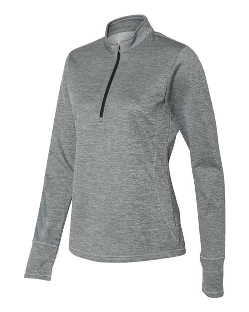 Adidas - Women's Brushed Terry Heathered Quarter-Zip Pullover - A285