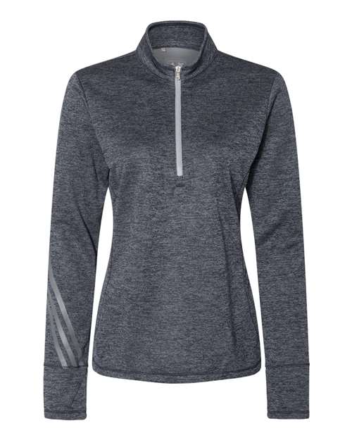 Adidas - Women's Brushed Terry Heathered Quarter-Zip Pullover - A285