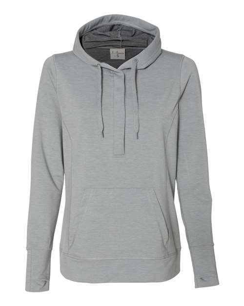 J. America - Women’s Omega Stretch Snap-Placket Hooded Pullover - 8431