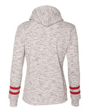 J. America - Women’s Mélange Fleece Striped-Sleeve Hooded Sweatshirt - 8674