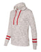 J. America - Women’s Mélange Fleece Striped-Sleeve Hooded Sweatshirt - 8674