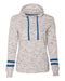 J. America - Women’s Mélange Fleece Striped-Sleeve Hooded Sweatshirt - 8674