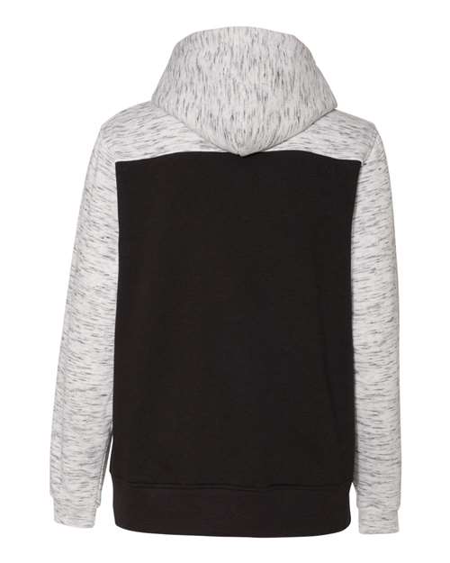 J. America - Mélange Fleece Colorblocked Hooded Sweatshirt - 8676