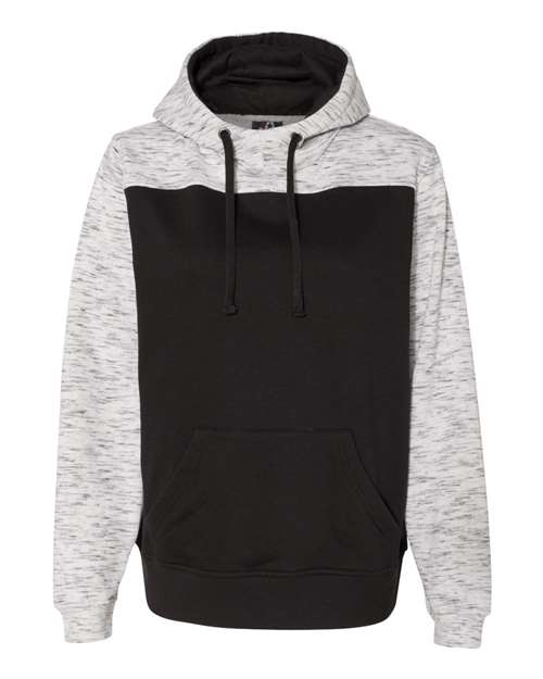 J. America - Mélange Fleece Colorblocked Hooded Sweatshirt - 8676