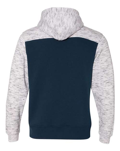 J. America - Mélange Fleece Colorblocked Hooded Sweatshirt - 8676