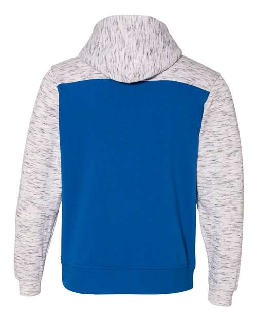 J. America - Mélange Fleece Colorblocked Hooded Sweatshirt - 8676