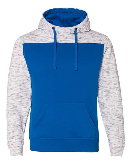 J. America - Mélange Fleece Colorblocked Hooded Sweatshirt - 8676