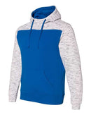 J. America - Mélange Fleece Colorblocked Hooded Sweatshirt - 8676