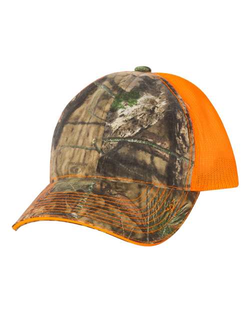 Outdoor Cap - Washed Brushed Mesh-Back Camo Cap - CGWM301