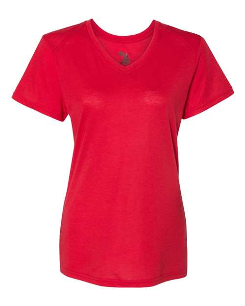 Badger - Women’s Triblend Performance V-Neck Short Sleeve T-Shirt - 4962