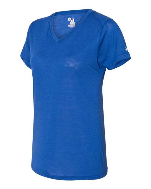 Badger - Women’s Triblend Performance V-Neck Short Sleeve T-Shirt - 4962