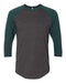 American Apparel - 50/50 Raglan Three-Quarter Sleeve Tee - BB453W