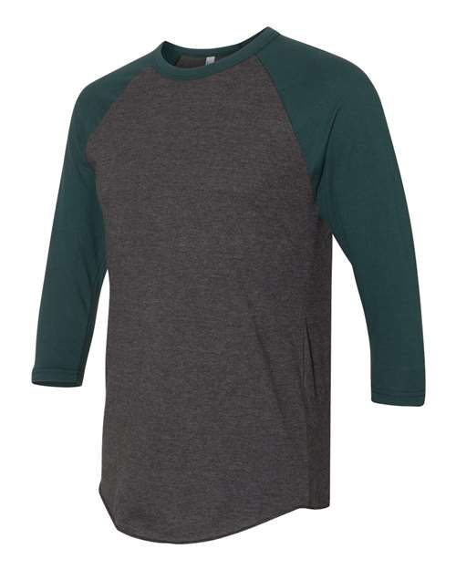 American Apparel - 50/50 Raglan Three-Quarter Sleeve Tee - BB453W