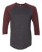 American Apparel - 50/50 Raglan Three-Quarter Sleeve Tee - BB453W