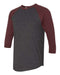 American Apparel - 50/50 Raglan Three-Quarter Sleeve Tee - BB453W