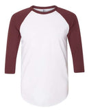 American Apparel - 50/50 Raglan Three-Quarter Sleeve Tee - BB453W (More Color)