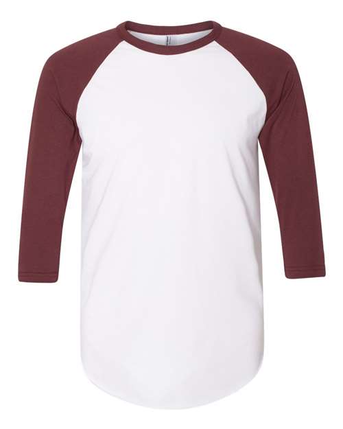 American Apparel - 50/50 Raglan Three-Quarter Sleeve Tee - BB453W (More Color)