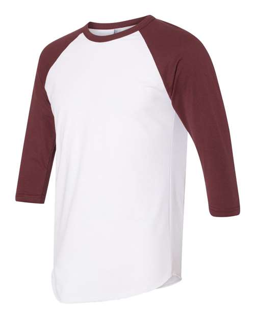 American Apparel - 50/50 Raglan Three-Quarter Sleeve Tee - BB453W (More Color)