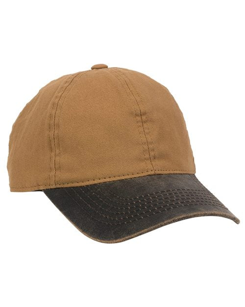 Outdoor Cap - Weathered Canvas Crown with Contrast-Color Visor Cap - HPK100