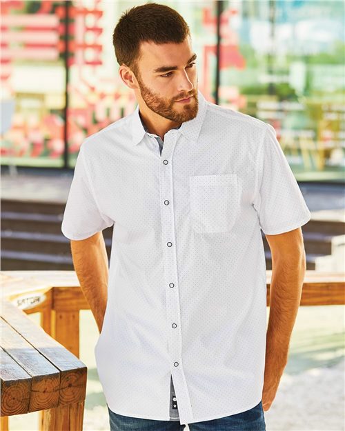 Burnside - Peached Printed Poplin Short Sleeve Shirt - 9290