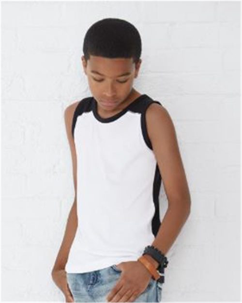 LAT - Youth Contrast Back Fine Jersey Tank - 6119