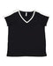 LAT - Women's Curvy Retro Ringer Premium Jersey V-Neck Tee - 3832