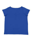 LAT - Women's Curvy Retro Ringer Premium Jersey V-Neck Tee - 3832