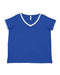 LAT - Women's Curvy Retro Ringer Premium Jersey V-Neck Tee - 3832