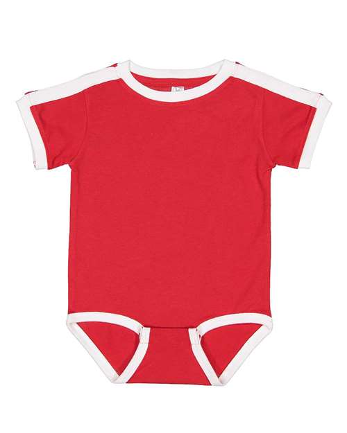 Rabbit Skins - Infant Retro Ringer Fine Jersey Bodysuit - 4432