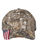 Outdoor Cap - Camo with Flag Visor Cap - CWF305