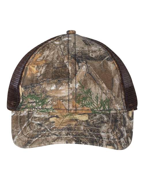 Outdoor Cap - Mesh-Back Camo with Flag Undervisor Cap - CWF310