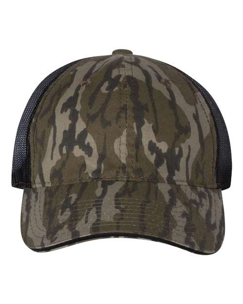 Outdoor Cap - Washed Brushed Mesh-Back Camo Cap - CGWM301