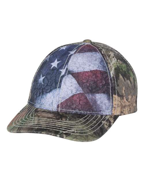 Outdoor Cap - Camo with Flag Sublimated Front Panels Cap - SUS100