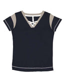 LAT - Women's Lace Up Fine Jersey Tee - 3533