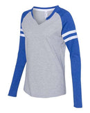 LAT - Women's Fine Jersey Mash Up Long Sleeve T-Shirt - 3534