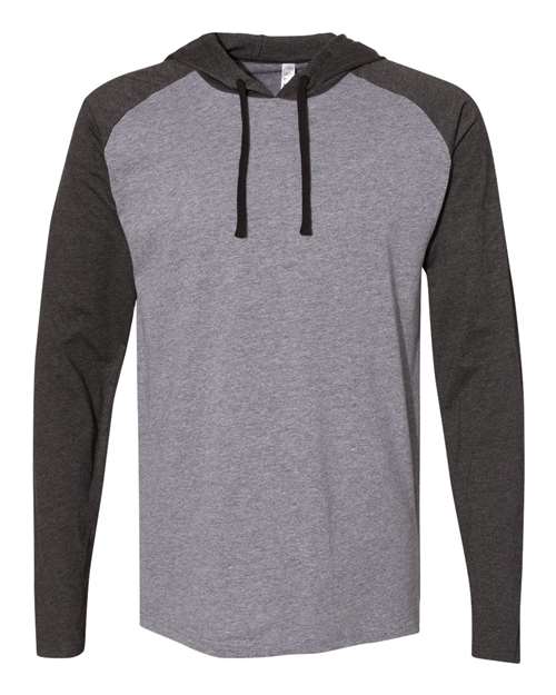 LAT - Fine Jersey Hooded Long Sleeve Raglan T-Shirt - 6917