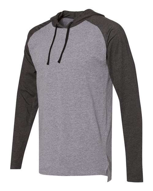LAT - Fine Jersey Hooded Long Sleeve Raglan T-Shirt - 6917