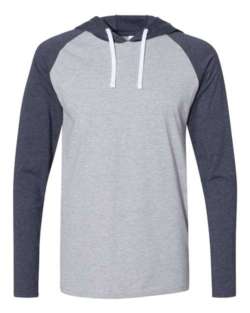 LAT - Fine Jersey Hooded Long Sleeve Raglan T-Shirt - 6917