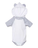 Rabbit Skins - Fine Jersey Infant Short Sleeve Raglan Bodysuit with Hood & Ears - 4417