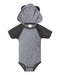 Rabbit Skins - Fine Jersey Infant Short Sleeve Raglan Bodysuit with Hood & Ears - 4417