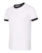 American Apparel - Unisex 50/50 Ringer Tee - BB410W