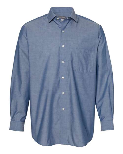 Van Heusen - Chambray Spread Flex Collar Shirt - 13V0465