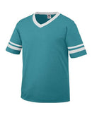 Augusta Sportswear - Youth V-Neck Jersey with Striped Sleeves - 361