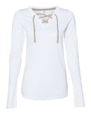 LAT - Women's Fine Jersey Lace-Up Long Sleeve T-Shirt - 3538