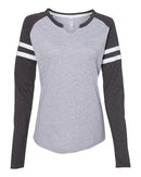 LAT - Women's Fine Jersey Mash Up Long Sleeve T-Shirt - 3534