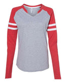 LAT - Women's Fine Jersey Mash Up Long Sleeve T-Shirt - 3534