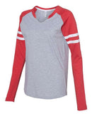 LAT - Women's Fine Jersey Mash Up Long Sleeve T-Shirt - 3534