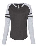 LAT - Women's Fine Jersey Mash Up Long Sleeve T-Shirt - 3534